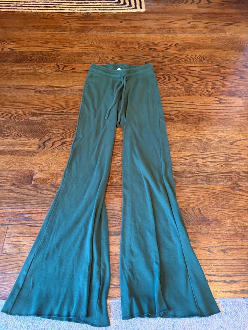 Urban Outfitters dark green flare-Leg Drawstring Pants